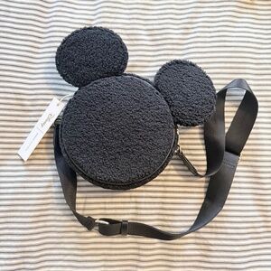 NWT STONEY CLOVER LANE DISNEY MICKEY MOUSE BLACK SHERPA CROSSBODY BAG STRAP